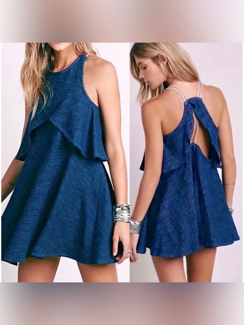 Free People Sapphire Flyaway Mini Dress